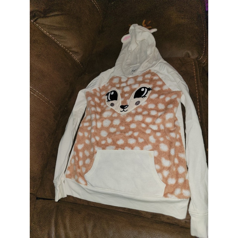 Justice Christmas holiday reindeer sweatshirt hoodie size 8